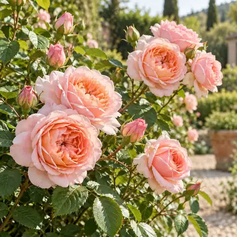 Rose rosa in fiore.